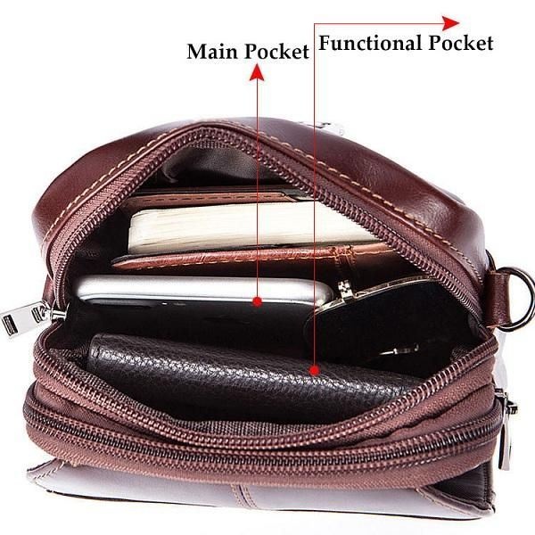 Męska Damska Torba Z Prawdziwej Skóry Na Co Dzień Business Vintage Crossbody Bag