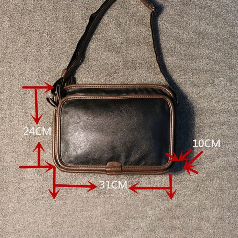 Męska Miękka Skórzana Tylna Antykradzieżowa Kieszonkowa Torebka Crossbody Messenger Torba Na Ramię