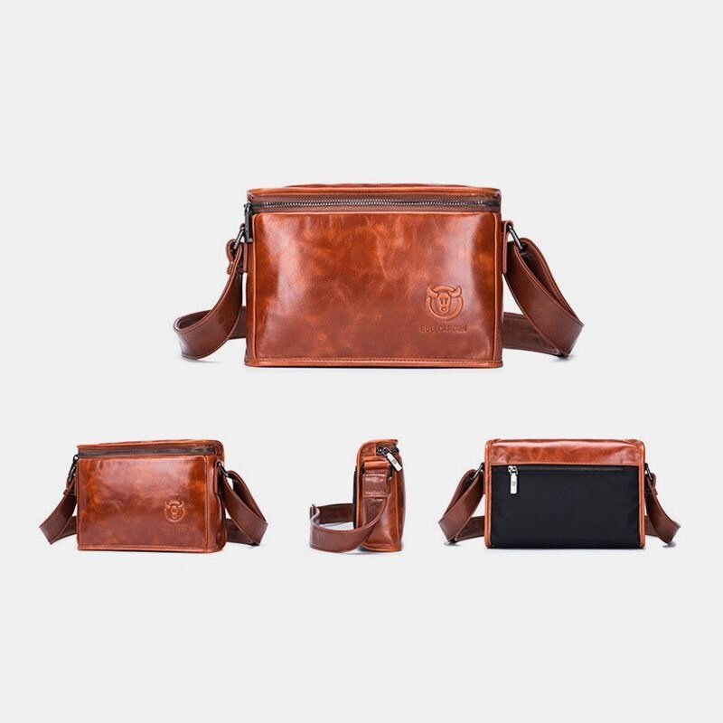 Męska Skórzana Antykradzieżowa Odporna Na Zużycie 7.9 Cala Ipad Vintage Kwadratowa Torba Crossbody Torba Na Ramię