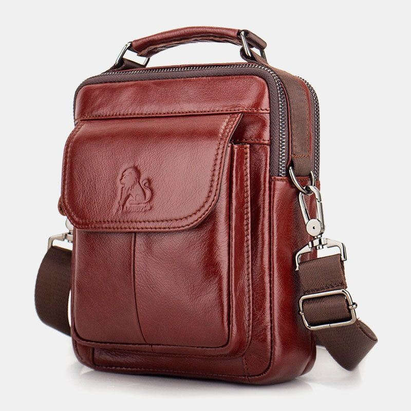 Męska Skórzana Torba Na Ramię Z Prawdziwej Skóry W Stylu Retro Business Crossbody Bag