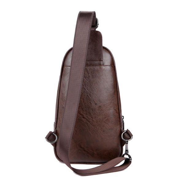 Męska Skórzana Wielofunkcyjna Torba Na Klatkę Piersiową Wypoczynek Outdoor Sports Crossbody Bag Torba Na Ramię