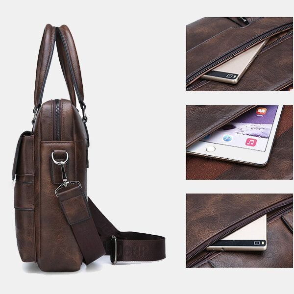 Męska Torba Biznesowa W Stylu Vintage Ze Sztucznej Skóry Torba Crossbody Torba Do Pracy Biurowej