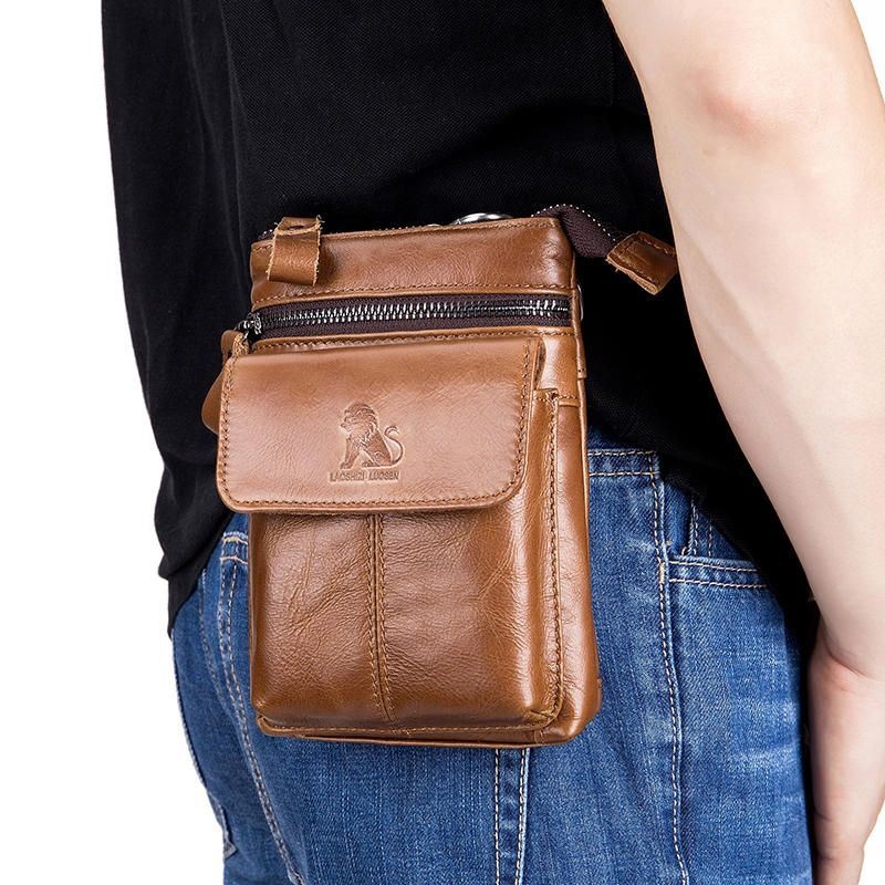 Męska Torba Crossbody Z Prawdziwej Skóry Multi-carry Torba Ze Skóry Bydlęcej