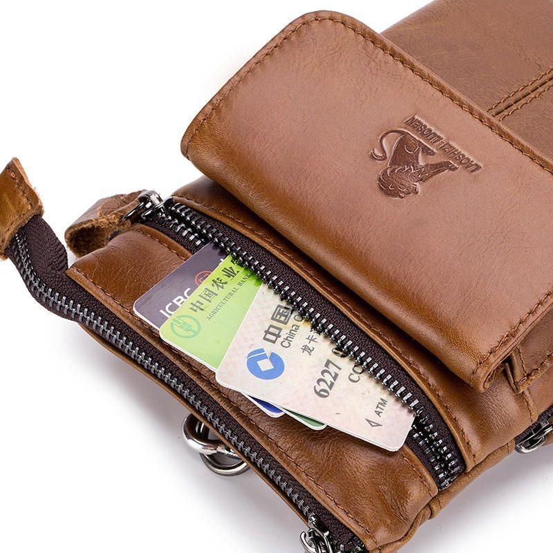 Męska Torba Crossbody Z Prawdziwej Skóry Multi-carry Torba Ze Skóry Bydlęcej