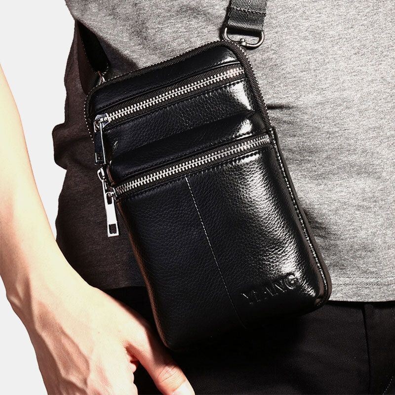 Męska Torba Na Pasek Z Prawdziwej Skóry Casual Crossbody Bag Torba Na Ramię