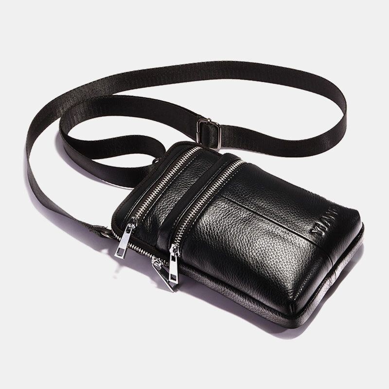 Męska Torba Na Pasek Z Prawdziwej Skóry Casual Crossbody Bag Torba Na Ramię