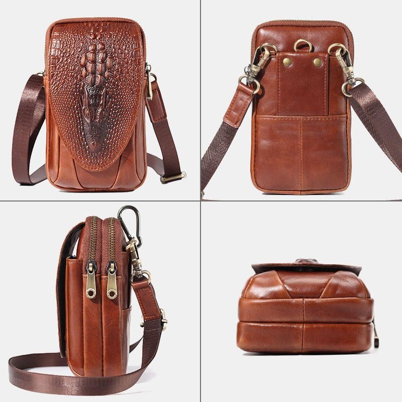 Męska Torba Na Ramię Z Prawdziwej Skóry Crossbody Torba Na Talię