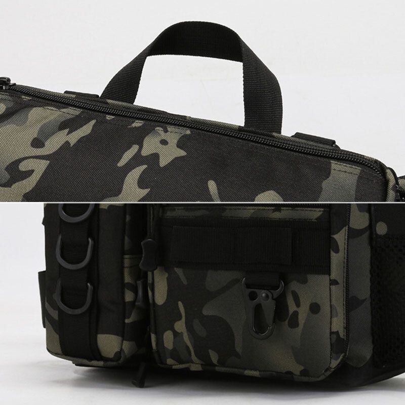 Męska Torba Na Ryby Multi-kieszeni Outdoor Tactical Bag Crossbody Bag Torba Biodrowa Oxford Camo Pattern