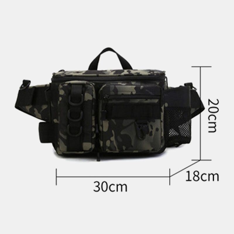 Męska Torba Na Ryby Multi-kieszeni Outdoor Tactical Bag Crossbody Bag Torba Biodrowa Oxford Camo Pattern