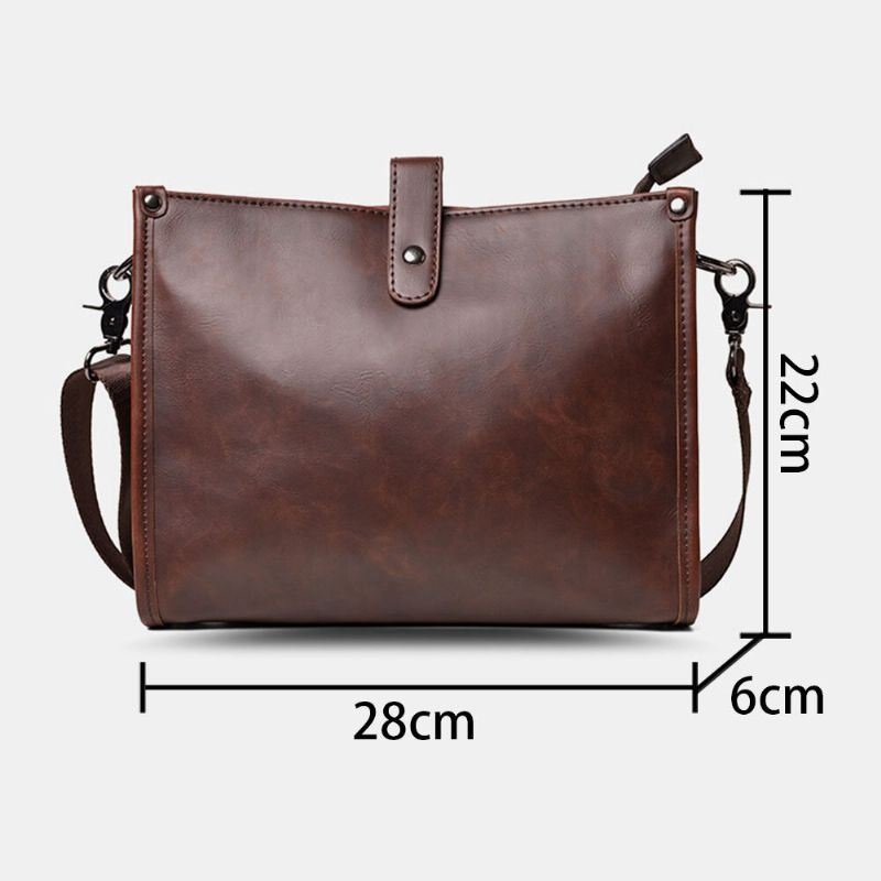 Męska Torba Typu Crossbody O Dużej Pojemności W Stylu Vintage Faux Leather Wear Torba Na Ramię