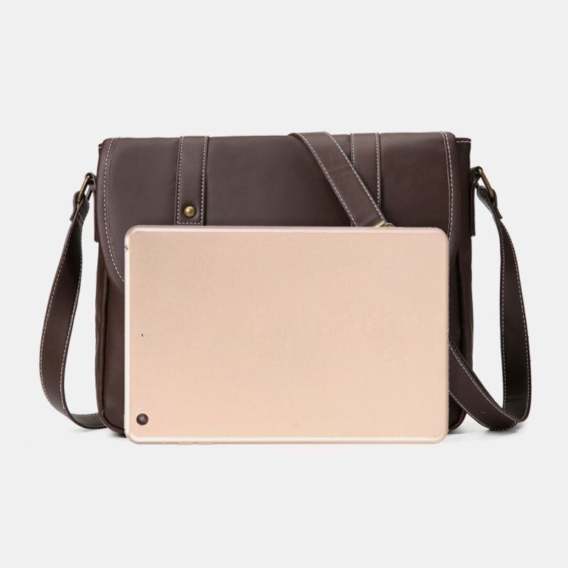 Męska Torba W Stylu Vintage O Dużej Pojemności Z Wieloma Kieszeniami Ze Skóry Pu Dla Nauczyciela Torba Crossbody Krótka Torba Na Ramię