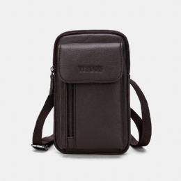 Męska Torba Z Prawdziwej Skóry 6.3 Cala Na Telefon Z Paskiem Torba Crossbody