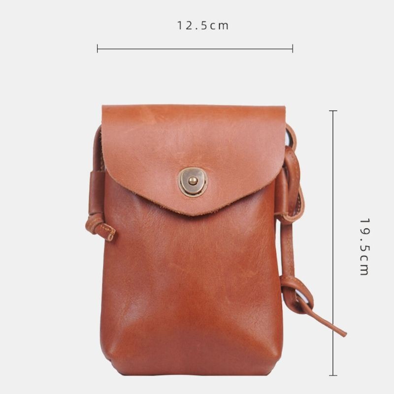 Męska Torba Z Prawdziwej Skóry 6.5 Cala Torba Na Telefon Przenośna Wodoodporna Torba Crossbody Torba Na Ramię