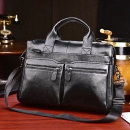 Męska Torba Z Prawdziwej Skóry Business Multi-carry 14-calowa Torba Na Laptopa Aktówka Torba Crossbody Torba Na Ramię