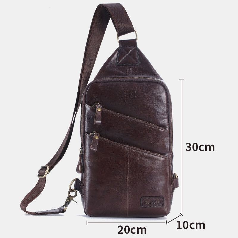 Męska Torba Z Prawdziwej Skóry Na Co Dzień Business Crossbody Torba Na Klatkę Piersiową Outdoor