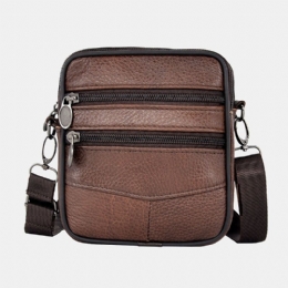 Męska Torba Z Prawdziwej Skóry O Dużej Pojemności Business Multi-carry Crossbody Bag