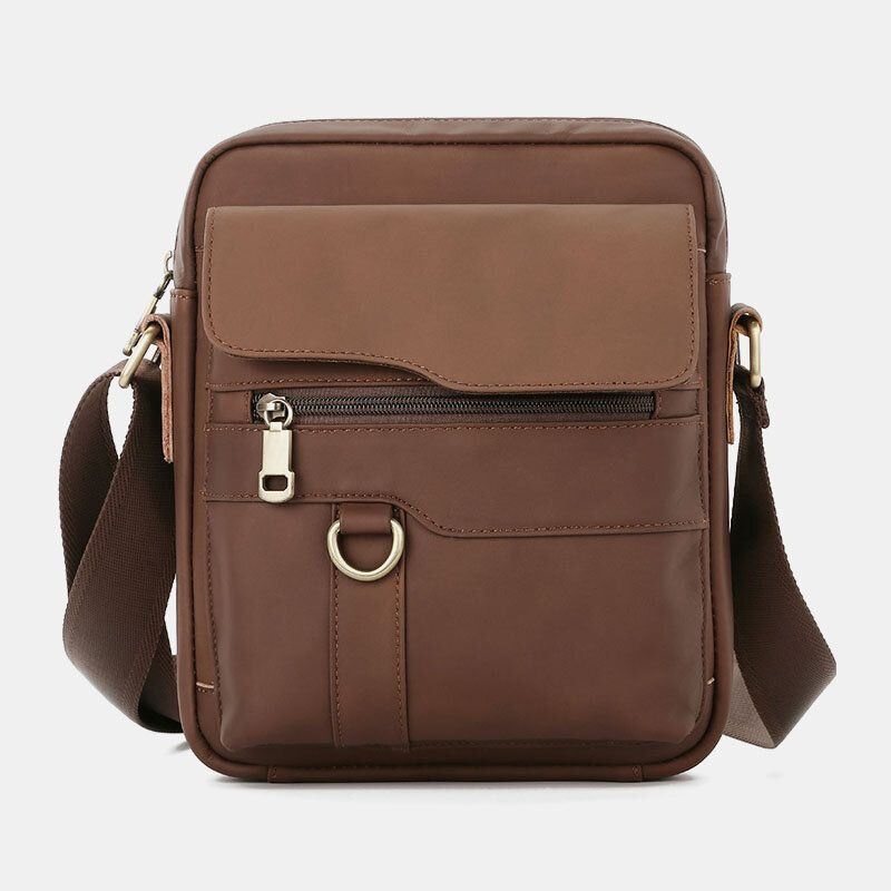 Męska Torba Z Prawdziwej Skóry O Dużej Pojemności Vintage Casual 6.5-calowa Torba Na Telefon Torba Crossbody Torba Na Ramię Torba Kurierska