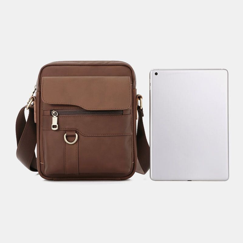 Męska Torba Z Prawdziwej Skóry O Dużej Pojemności Vintage Casual 6.5-calowa Torba Na Telefon Torba Crossbody Torba Na Ramię Torba Kurierska