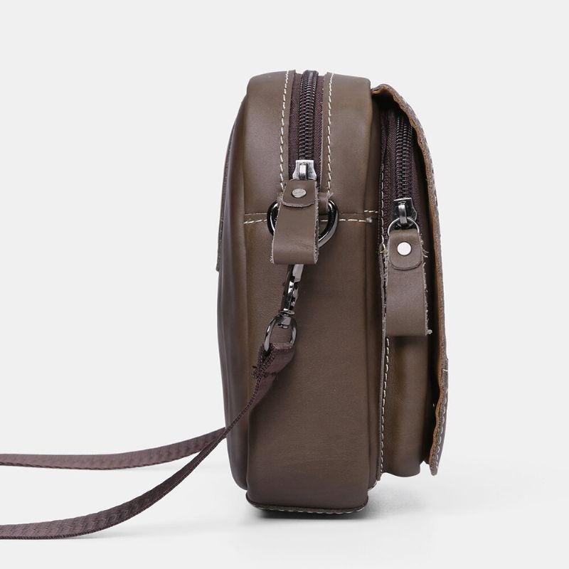 Męska Torba Z Prawdziwej Skóry Odporna Na Zużycie O Dużej Pojemności W Stylu Vintage Ze Skóry Wołowej Crossbody Torba Na Ramię Pojedyncza Torba