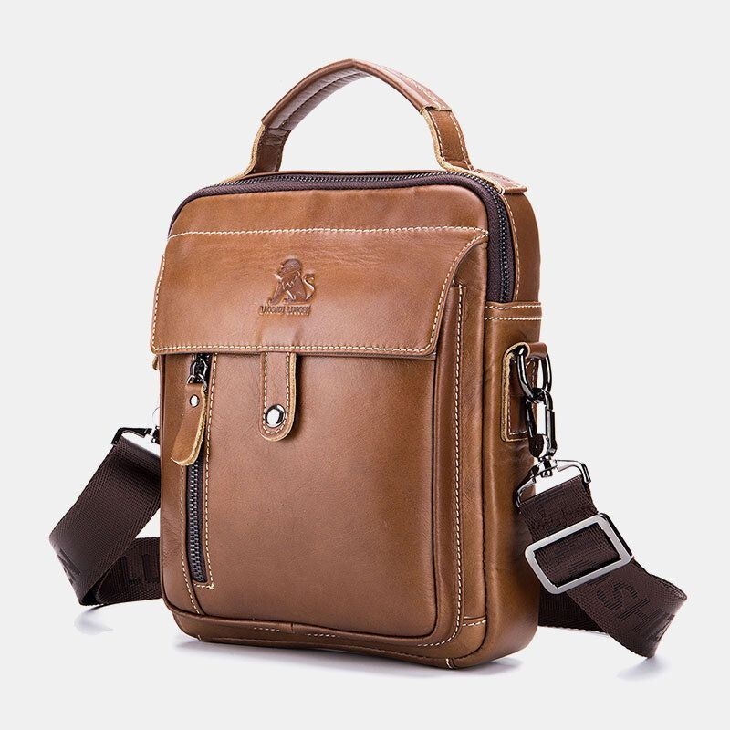 Męska Torba Z Prawdziwej Skóry Retro Business Mała Skórzana Torba Na Ramię Ze Skóry Bydlęcej Crossbody Bag