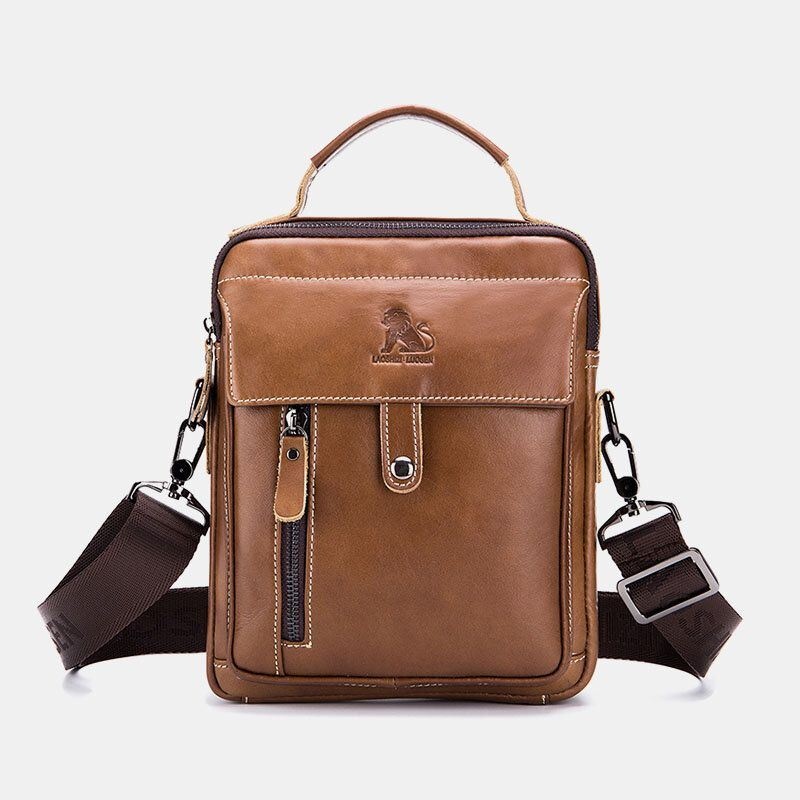 Męska Torba Z Prawdziwej Skóry Retro Business Mała Skórzana Torba Na Ramię Ze Skóry Bydlęcej Crossbody Bag