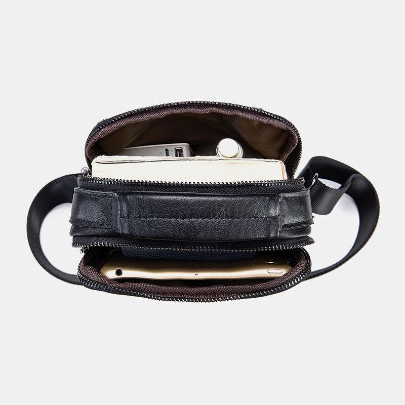 Męska Torba Z Prawdziwej Skóry Retro Business Mała Skórzana Torba Na Ramię Ze Skóry Bydlęcej Crossbody Bag