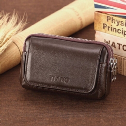 Męska Torba Z Prawdziwej Skóry Retro Multi-carry Mini Torba Na Telefon Torba Na Karty Torba Na Talię Torba Crossbody