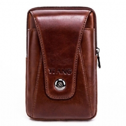 Męska Torba Z Prawdziwej Skóry W Stylu Vintage Torba Biznesowa Crossbody Torba Na Telefon Komórkowy Na 6-calowe Telefony