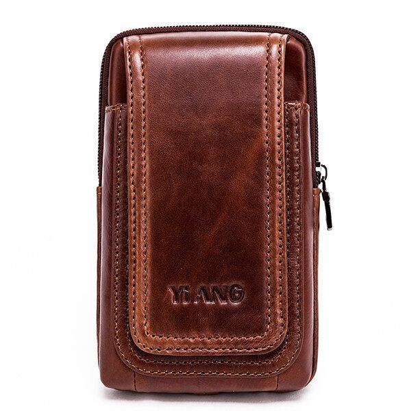 Męska Torba Z Prawdziwej Skóry W Stylu Vintage Torba Biznesowa Crossbody Torba Na Telefon Komórkowy Na 6-calowe Telefony