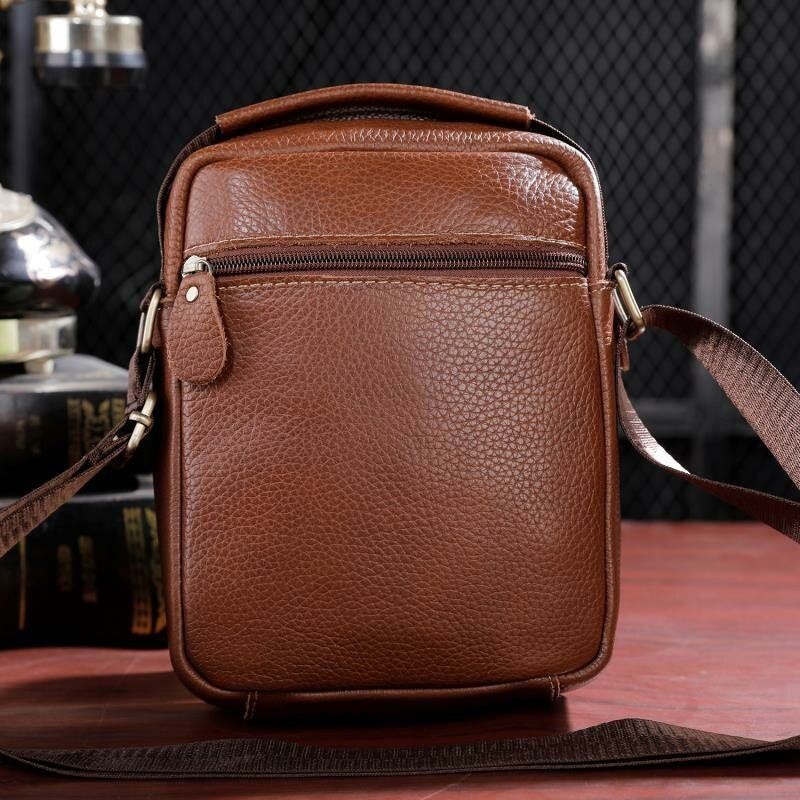 Męska Torba Z Prawdziwej Skóry Z Wieloma Kieszeniami W Stylu Vintage 6.3 Cala Torba Na Telefon Torby Crossbody Torba Na Ramię Torebka