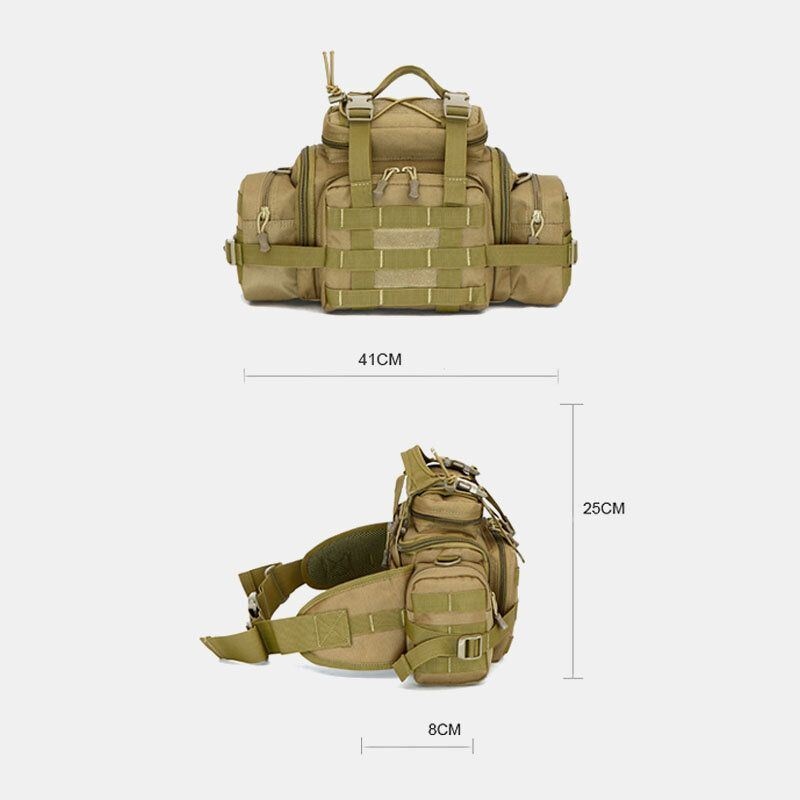 Męska Unisex Nylon Tactical Camouflage Outdoor Riding Multi-carry Tooling Bag Crossbody Bag Waist Bag