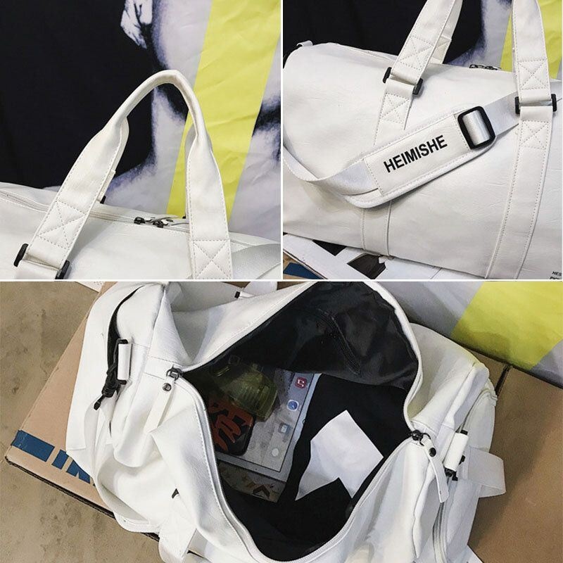 Męska Unisex Sucha Separacja Na Mokro Torba Na Siłownię Pu Skóra Multi-carry Torba Podróżna O Dużej Pojemności Podróżna Na Zewnątrz Torebka Crossbody Bag