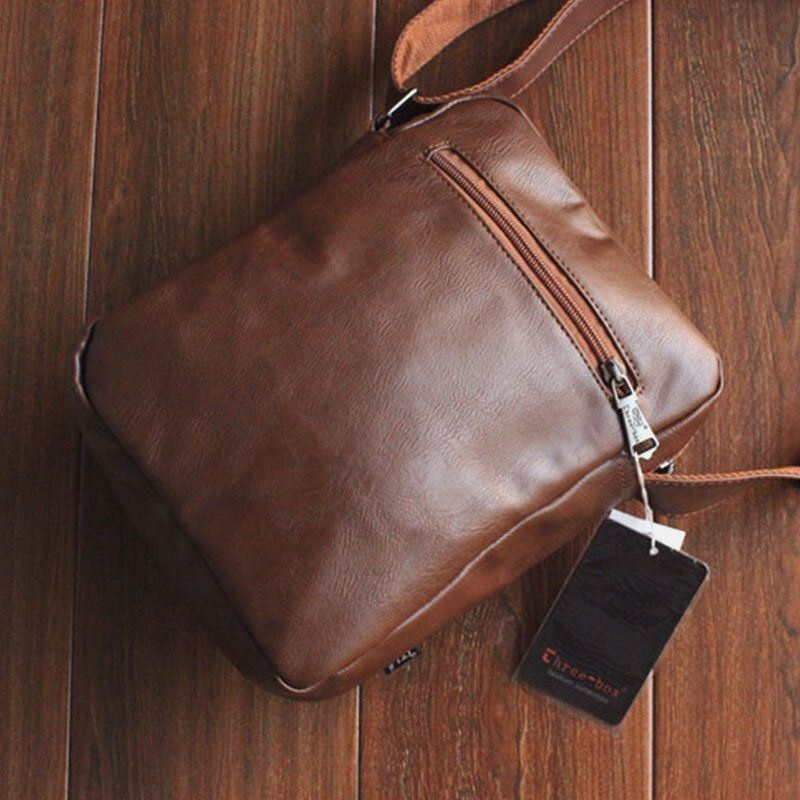 Męska Wielofunkcyjna Wielofunkcyjna Torba Na Ramię Torba Na Ramię Wodoodporny Faux Leather Crossbody