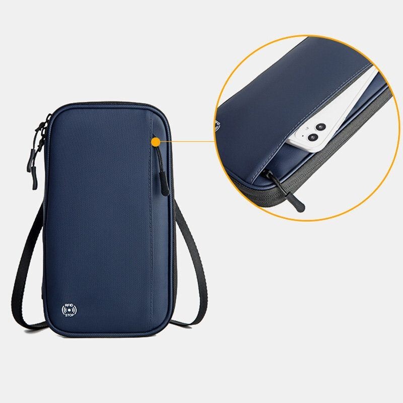 Męska Wielofunkcyjna Wodoodporna Torba Crossbody Oxford Anti-theft Multi-card Slot Phone Bag Torba Na Ramię