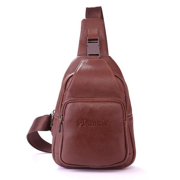 Retro Men Casual Outdoor Sport Skórzana Torba Na Klatkę Piersiową Crossbody Bag