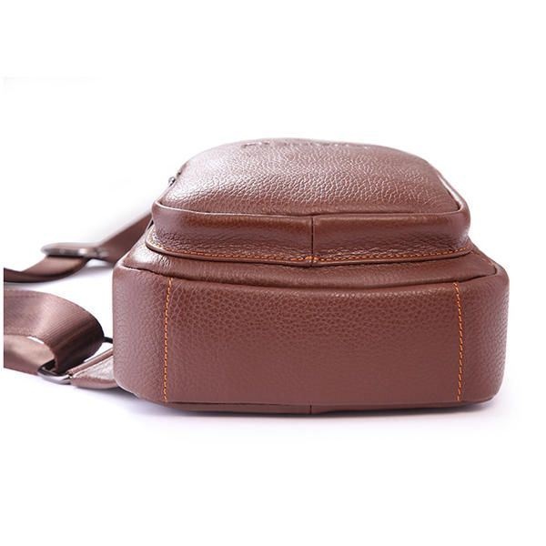 Retro Men Casual Outdoor Sport Skórzana Torba Na Klatkę Piersiową Crossbody Bag