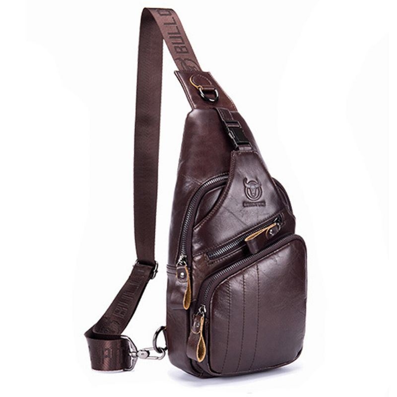 Skórzana Torba Retro Na Klatkę Piersiową Outdoor Leisure Daypack Crossbody Bag Dla Mężczyzn