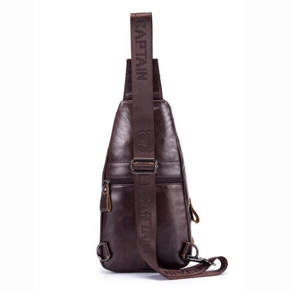 Skórzana Torba Retro Na Klatkę Piersiową Outdoor Leisure Daypack Crossbody Bag Dla Mężczyzn