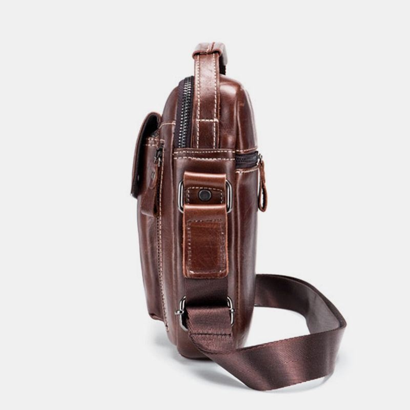 Torba Biznesowa Z Prawdziwej Skóry Vintage Mini Torba Na Ramię Torba Crossbody Dla Mężczyzn