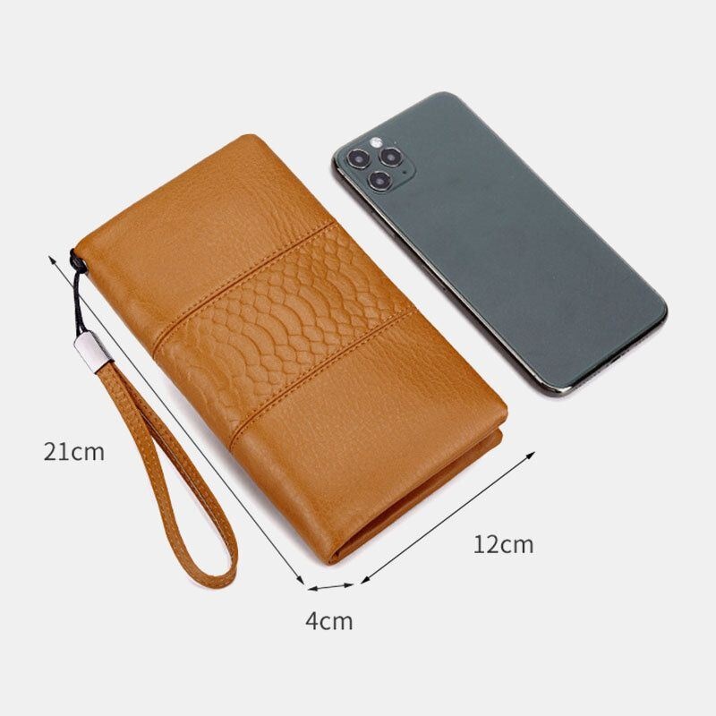 Kobiety Faux Leather Retro Duża Pojemność 6.3 Cala Torba Na Telefon Wielo-slotowy Uchwyt Na Karty Portfel Ze Sprzęgłem