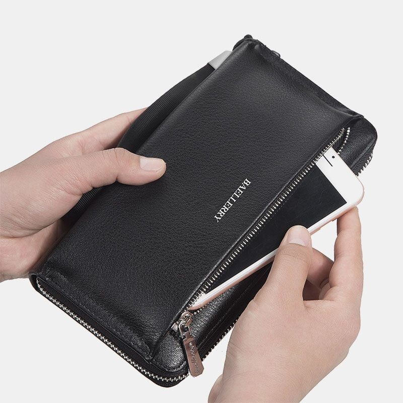 Baellerry Men Faux Leather Długi Portfel Kopertówki Torba Na Telefon