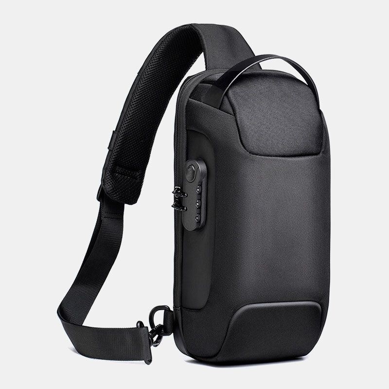 Men Oxford Password Usb Charging Anti-theft Wielowarstwowa Wodoodporna Torba Crossbody Torba Na Klatkę Piersiową Sling Bag