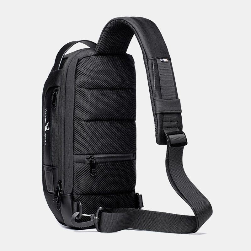 Men Oxford Password Usb Charging Anti-theft Wielowarstwowa Wodoodporna Torba Crossbody Torba Na Klatkę Piersiową Sling Bag