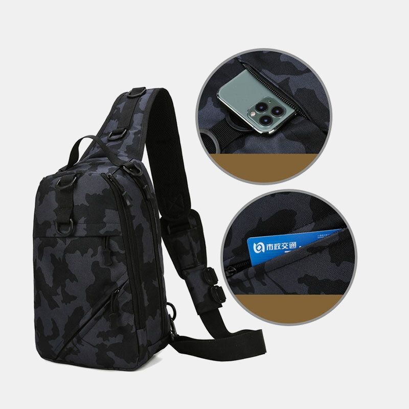 Mężczyźni Camouflage Multi-carry Tactical Fishing Travel Outdoor Torba Na Klatkę Piersiową Torba Na Ramię