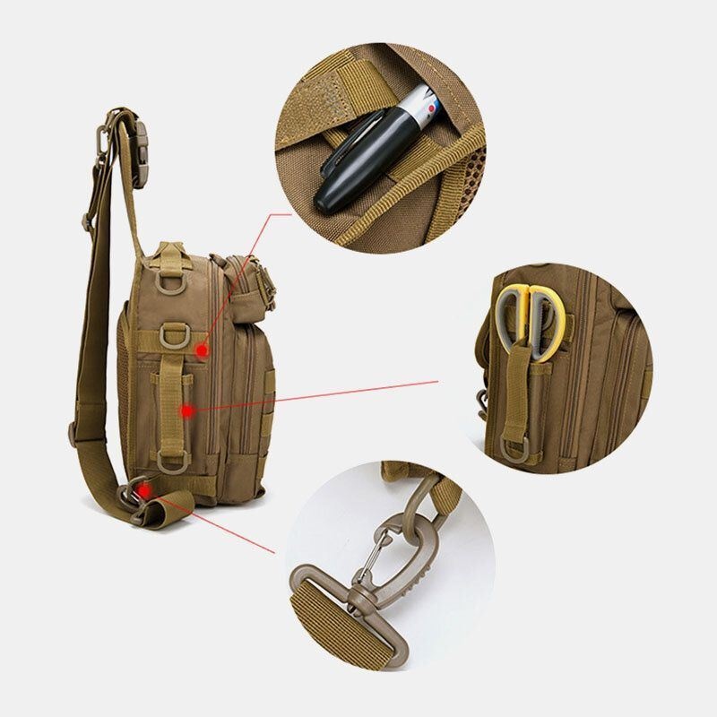 Mężczyźni Nylon Kamuflaż Wielofunkcyjny Duża Pojemność Outdoor Fishing Torby Crossbody Torba Na Klatkę Piersiową Torba Taktyczna