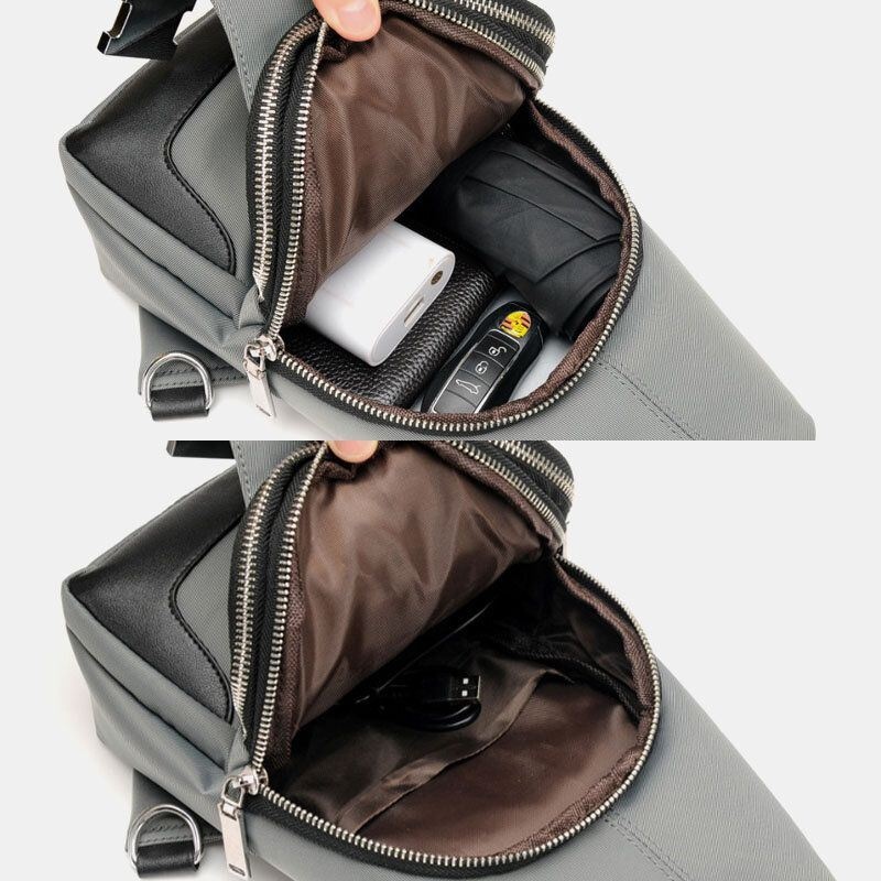 Mężczyźni Oxford Usb Charging Waterproof Casual Outdoor Crossbody Bag Torba Na Klatkę Piersiową Sling Bag