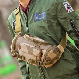 Mężczyźni Płótno Kamuflaż Outdoor Tactical Sport Riding Waist Bag Torba Na Ramię Torba Na Klatkę Piersiową