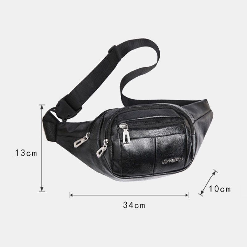 Mężczyźni Pu Leather Anti-theft Wielofunkcyjny Wielofunkcyjny 6.5-calowy Telefon Torba Na Pas Torba Na Klatkę Piersiową Torby Crossbody