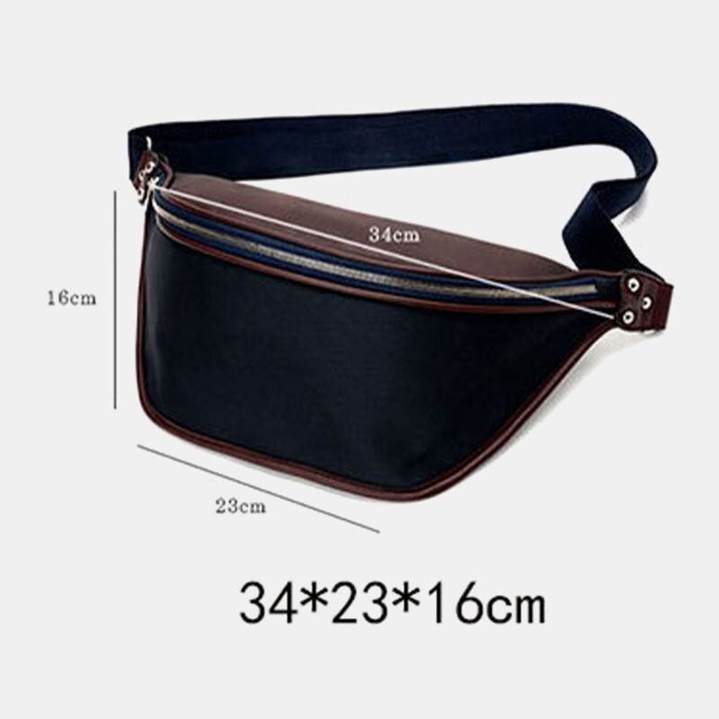 Mężczyźni Pu Leather Dwukolorowe Łączenie Sport Vintage Wodoodporna Patchworkowa Torba Crossbody Torba Na Klatkę Piersiową Torba Na Ramię