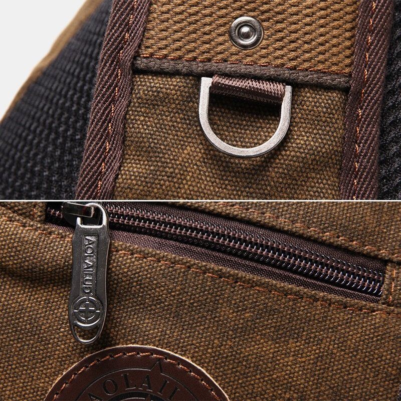 Mężczyźni Retro Myte Płótno Z Wieloma Kieszeniami Wodoodporna Torba Na Klatkę Piersiową Outdoor Sport O Dużej Pojemności Odporna Na Zużycie Torba Crossbody Torba Na Ramię